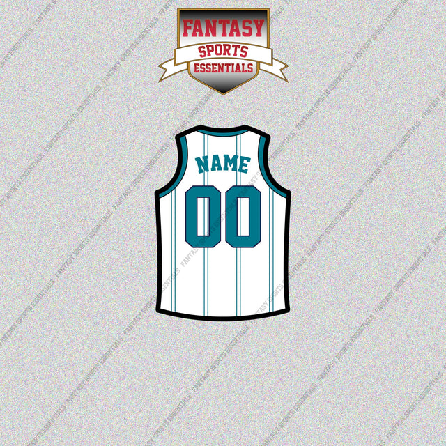 Charlotte Hornets Personalized Current Away Jersey Glossy Stickers