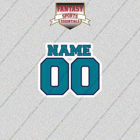 Charlotte Hornets Personalized Current Name and Number Glossy Stickers
