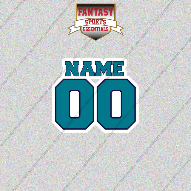 Charlotte Hornets Personalized Current Name and Number Glossy Stickers