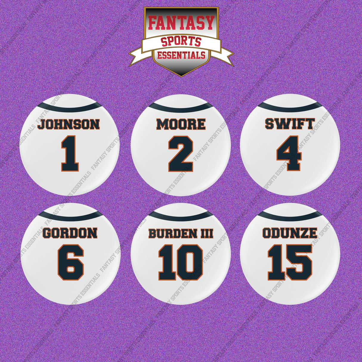 Chicago Bears 2025 Away Jersey Button Pins (Choose Your Player) Page 1