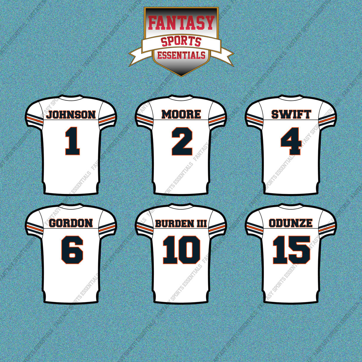 Chicago Bears 2025 Away Jersey Car Decals (Choose Your Player) Page 1
