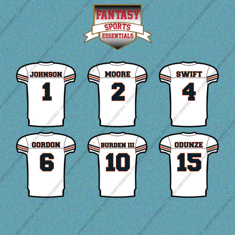 Chicago Bears 2025 Away Jersey Car Decals (Choose Your Player) Page 1