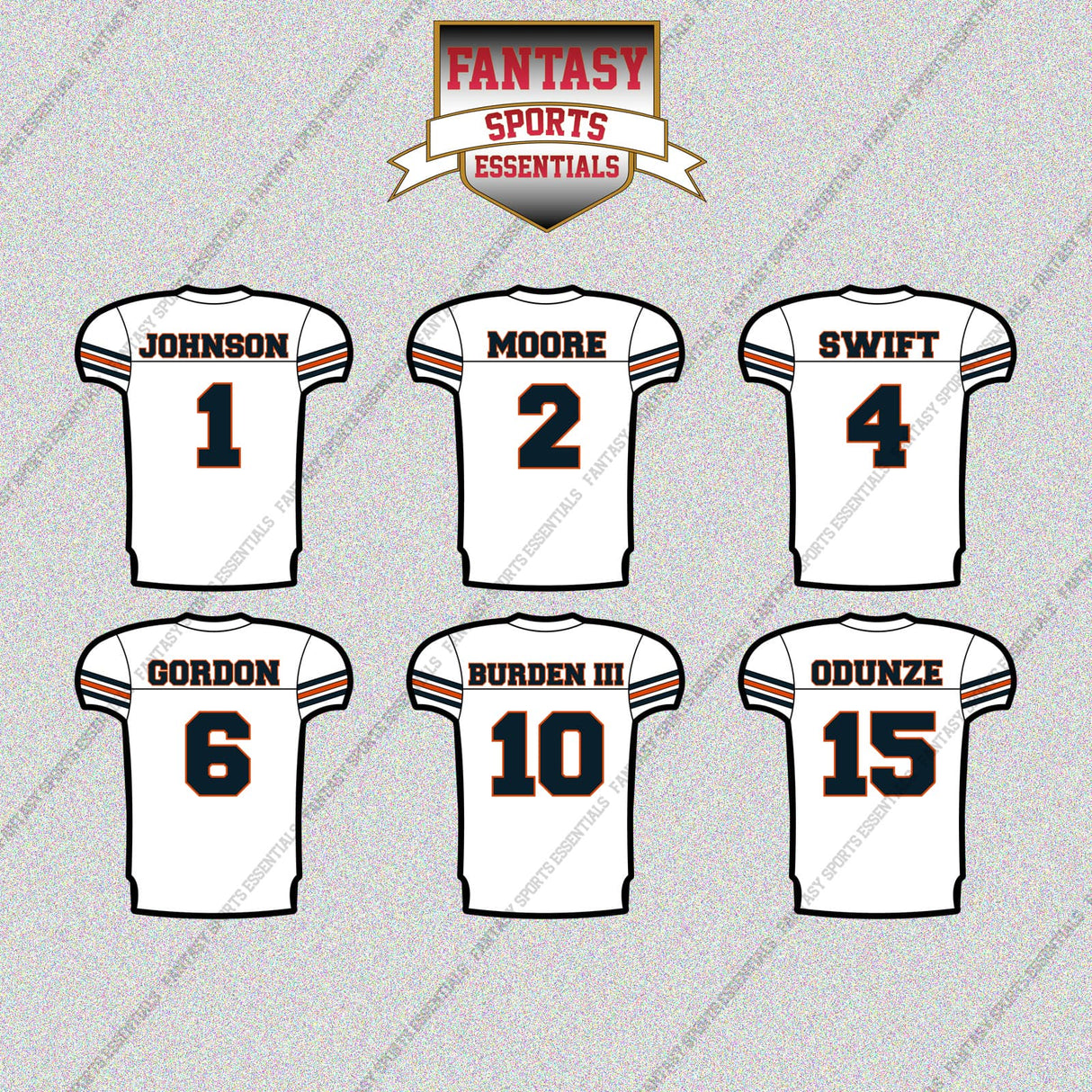 Chicago Bears 2025 Away Jersey Glossy Stickers (Choose Your Player) Page 1