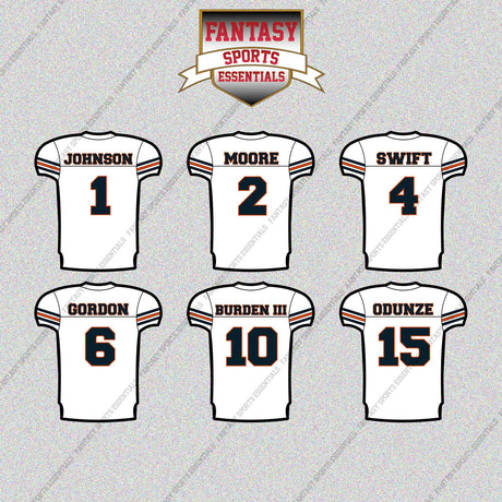 Chicago Bears 2025 Away Jersey Glossy Stickers (Choose Your Player) Page 1