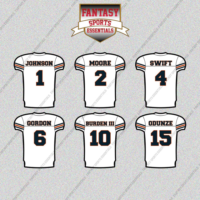 Chicago Bears 2025 Away Jersey Glossy Stickers (Choose Your Player) Page 1