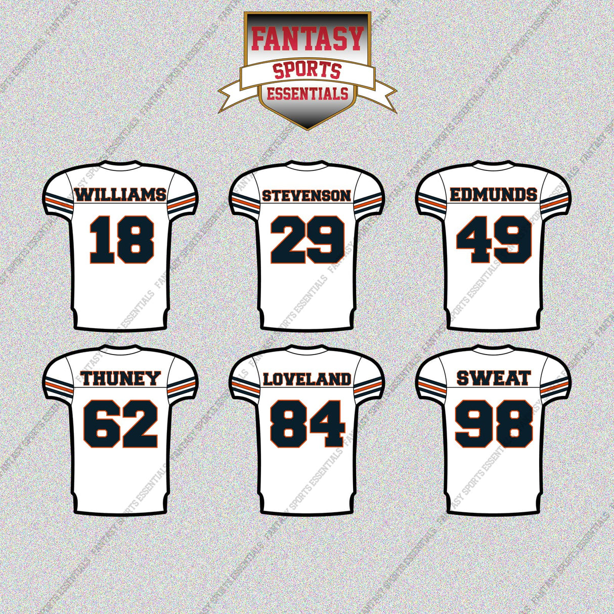 Chicago Bears 2025 Away Jersey Glossy Stickers (Choose Your Player) Page 2