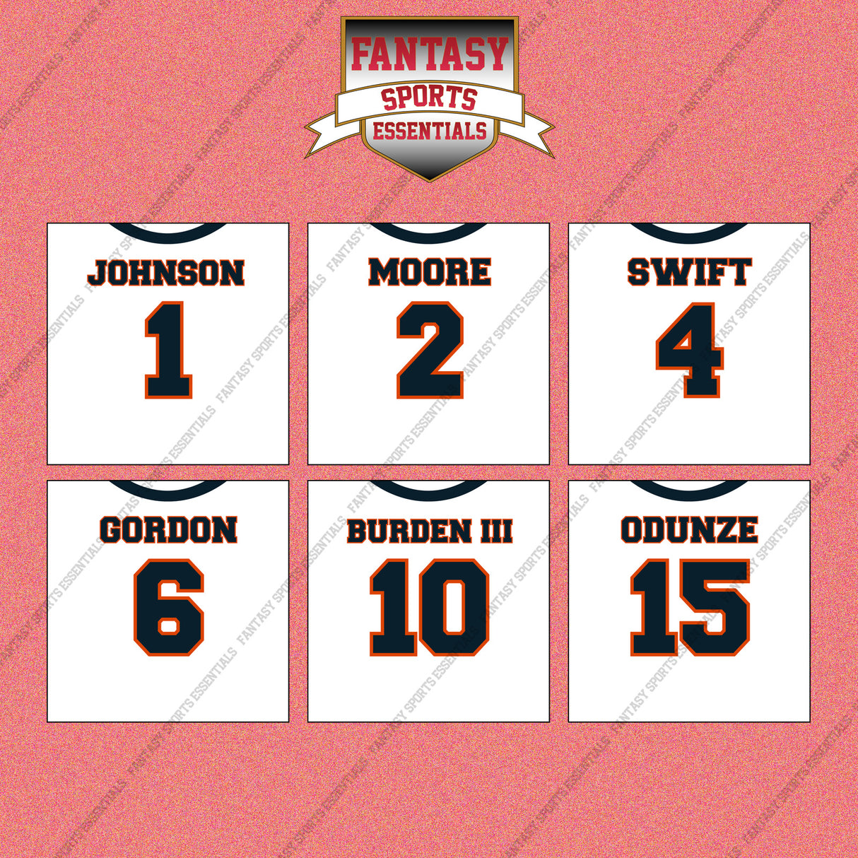 Chicago Bears 2025 Away Jersey Wall Art Prints (Choose Your Player) Page 1