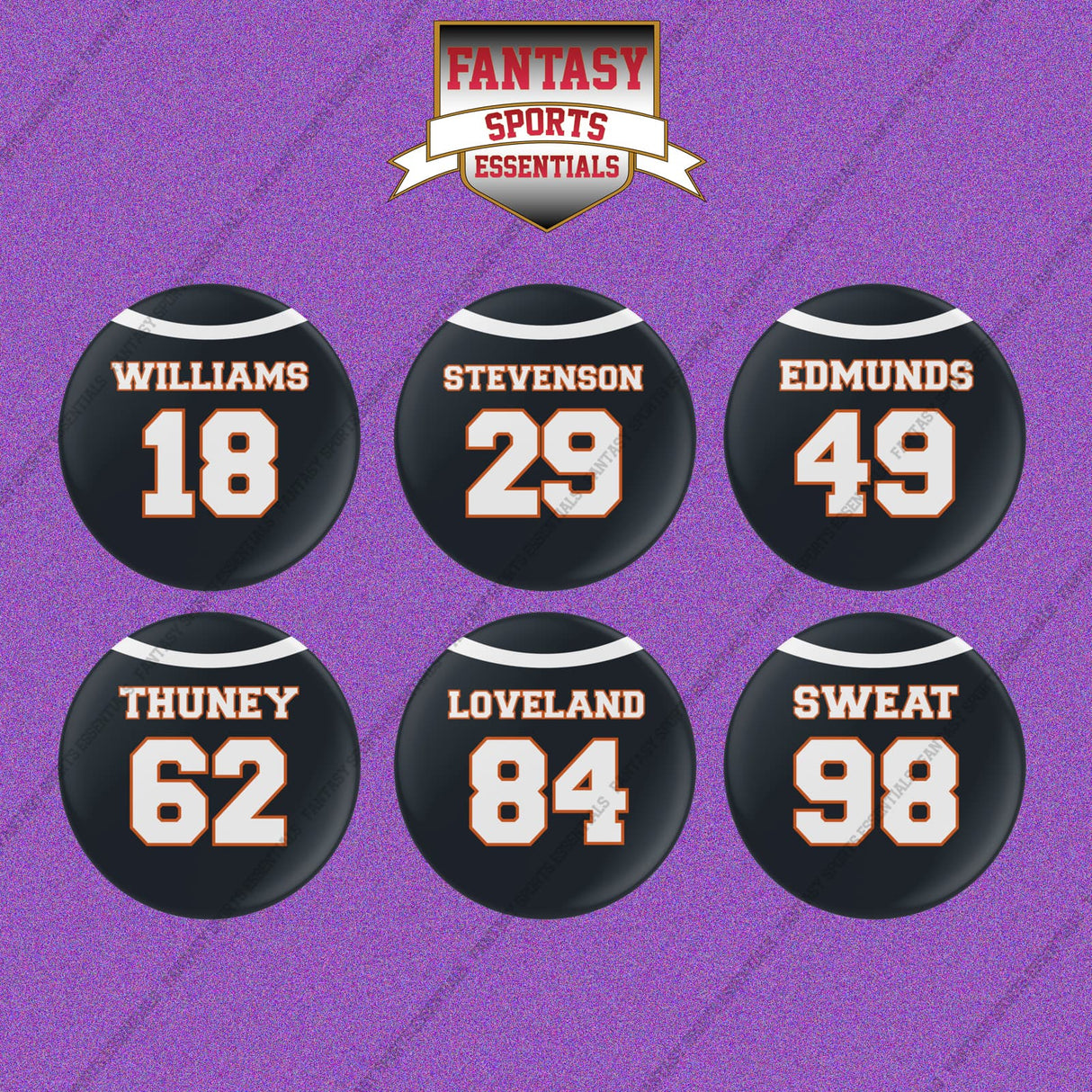 Chicago Bears 2025 Home Jersey Button Pins (Choose Your Player) Page 2