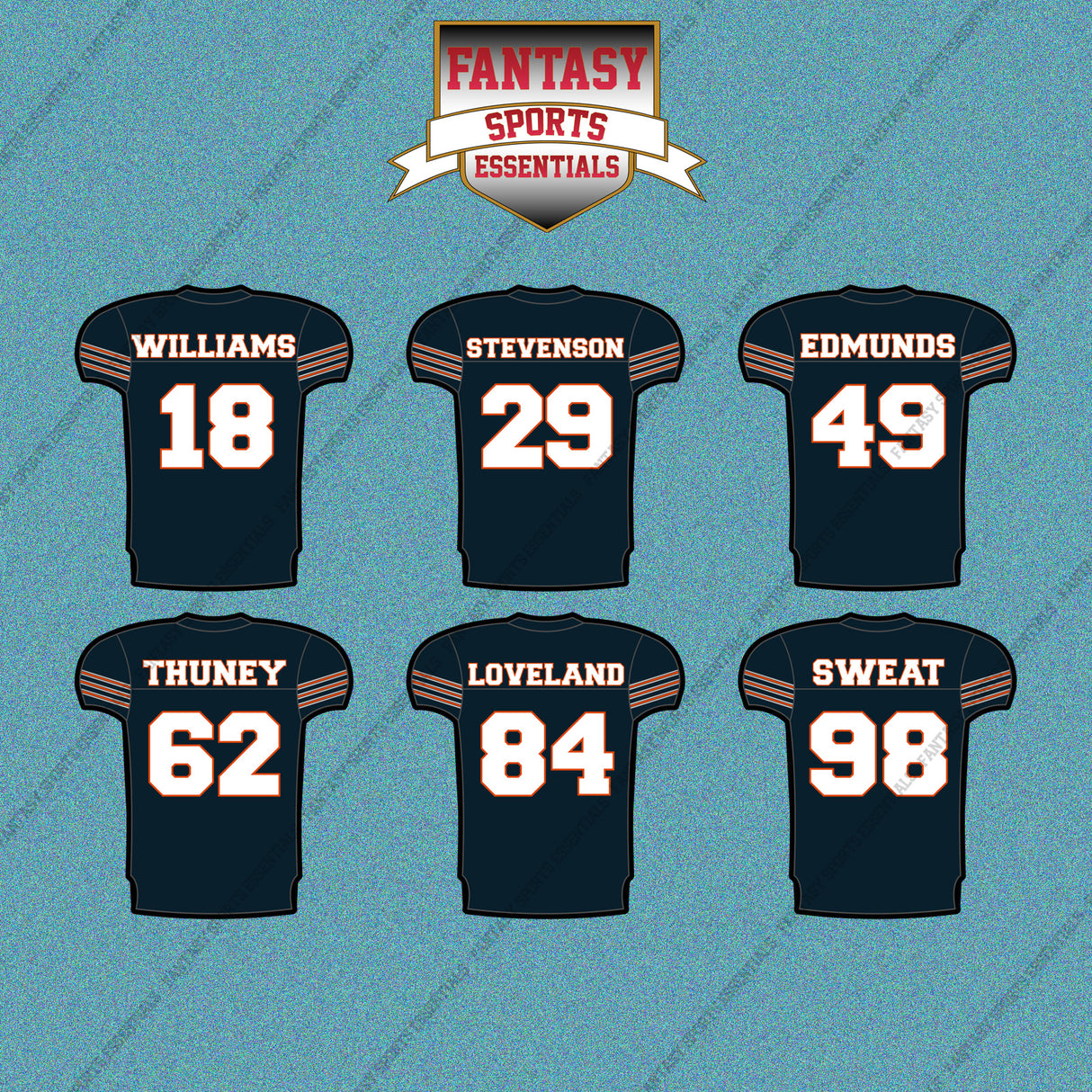 Chicago Bears 2025 Home Jersey Car Decals (Choose Your Player) Page 2