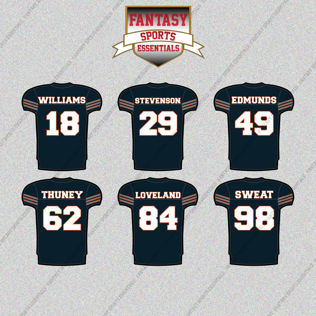Chicago Bears 2025 Home Jersey Glossy Stickers (Choose Your Player) Page 2