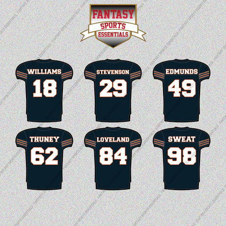 Chicago Bears 2025 Home Jersey Glossy Stickers (Choose Your Player) Page 2
