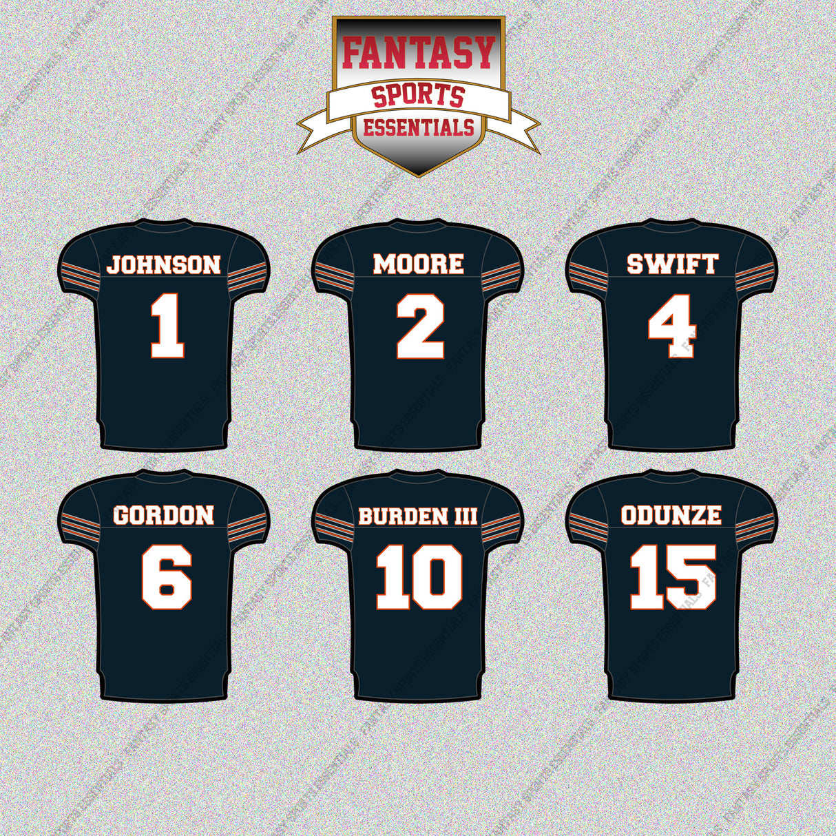 Chicago Bears 2025 Home Jersey Glossy Stickers (Choose Your Player) Page 1