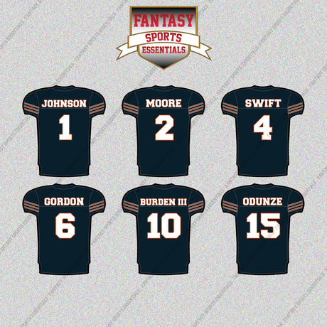 Chicago Bears 2025 Home Jersey Glossy Stickers (Choose Your Player) Page 1