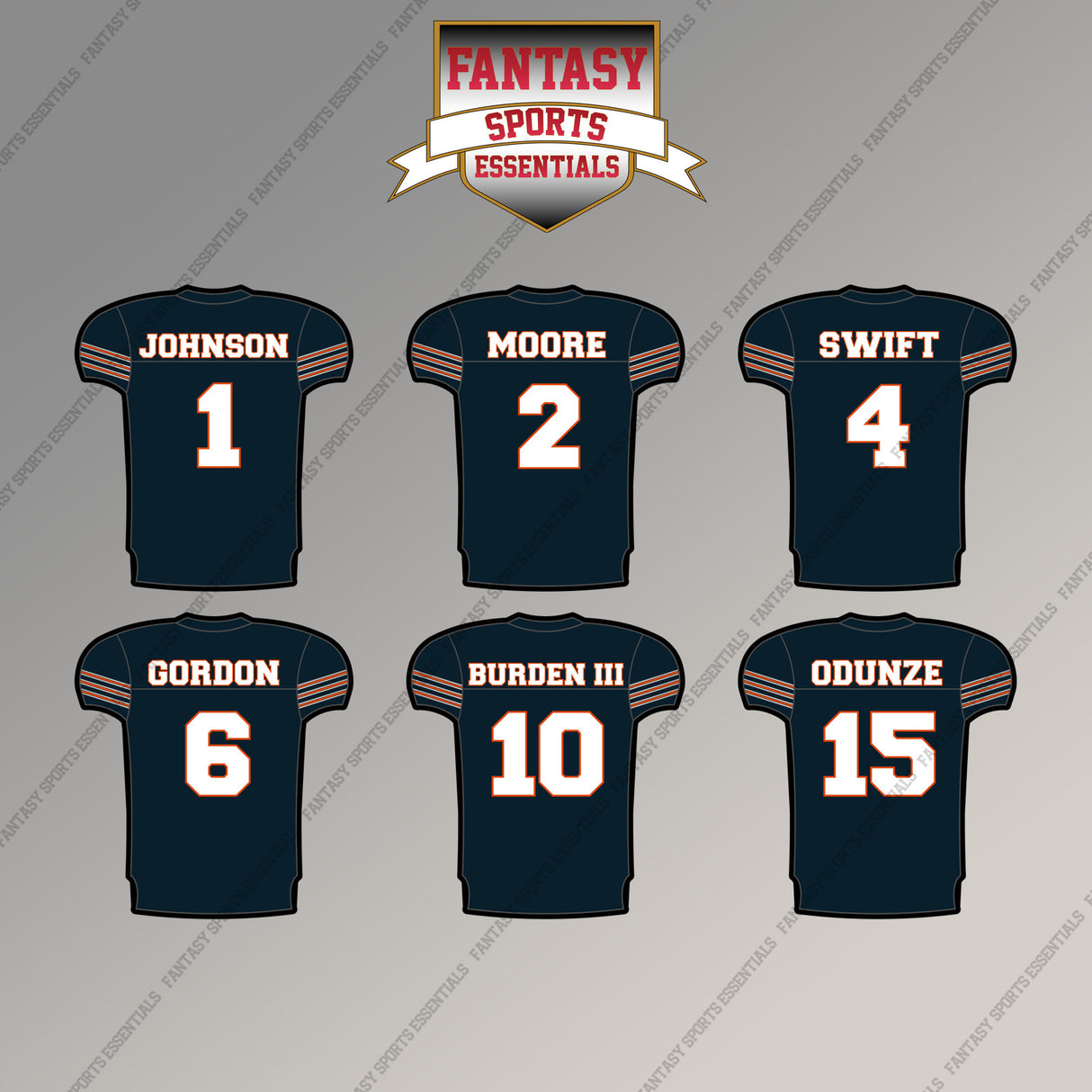 Chicago Bears 2025 Home Jersey Magnets (Choose Your Player) Page 1