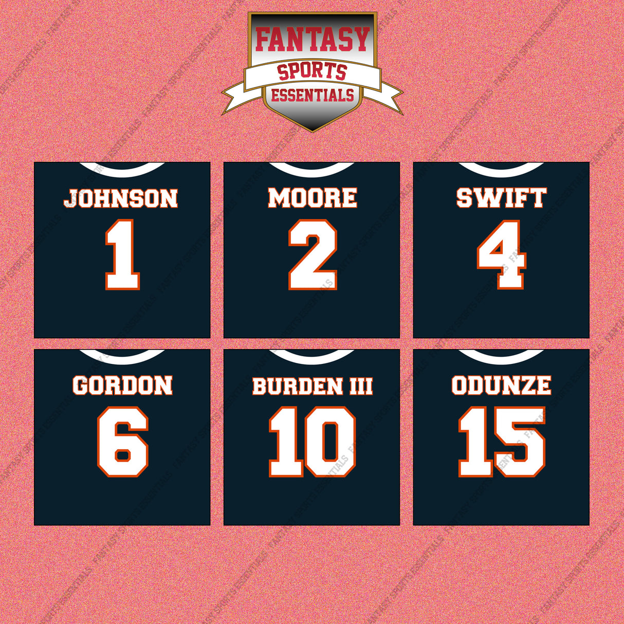 Chicago Bears 2025 Home Jersey Wall Art Prints (Choose Your Player) Page 1