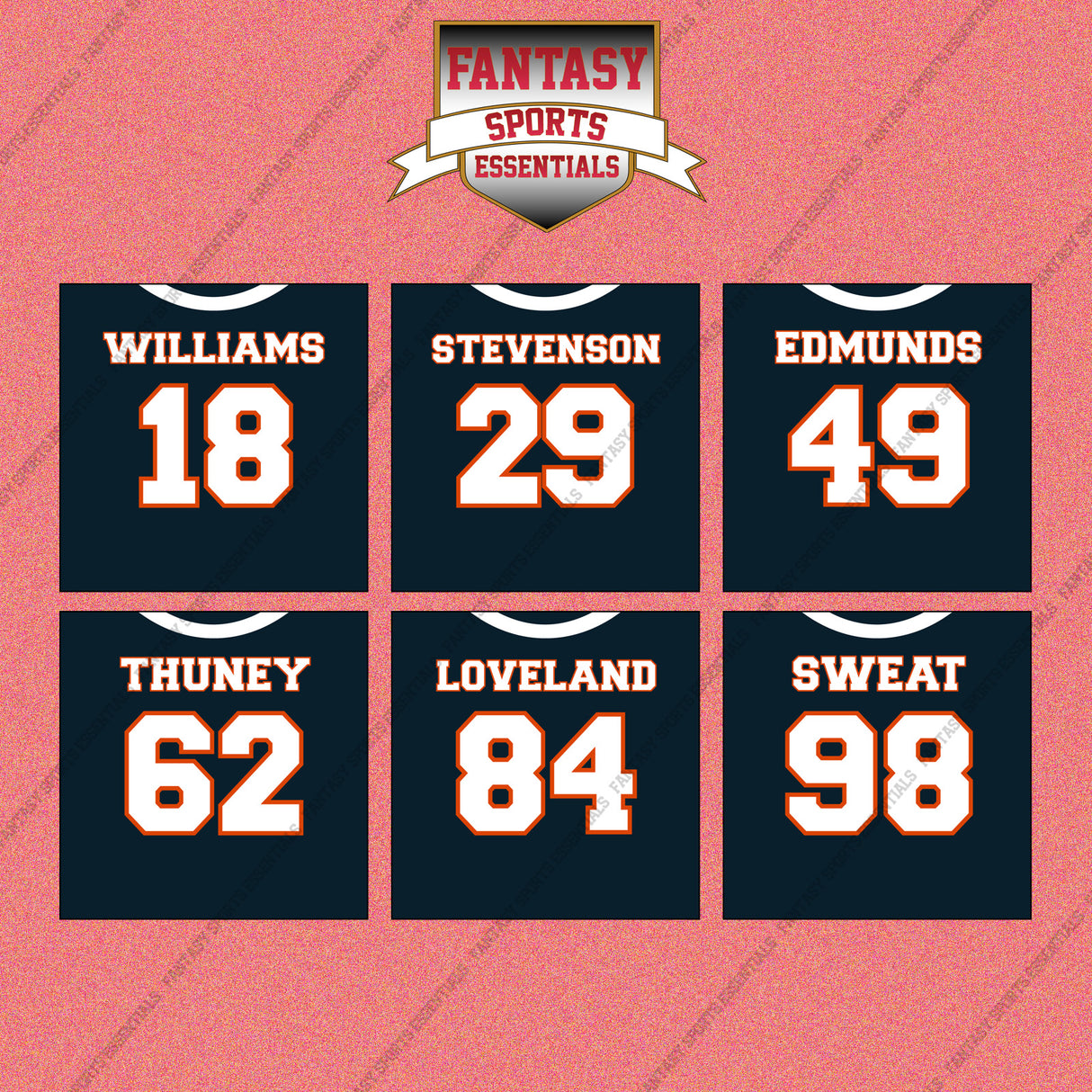 Chicago Bears 2025 Home Jersey Wall Art Prints (Choose Your Player) Page 2