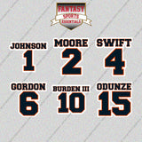 Chicago Bears 2025 Name and Number Glossy Stickers (Choose Your Player) Page 1