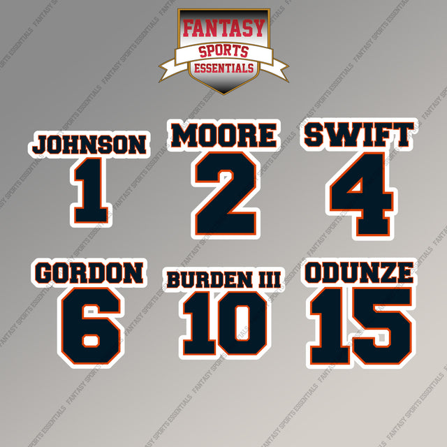 Chicago Bears 2025 Name and Number Magnets (Choose Your Player) Page 1