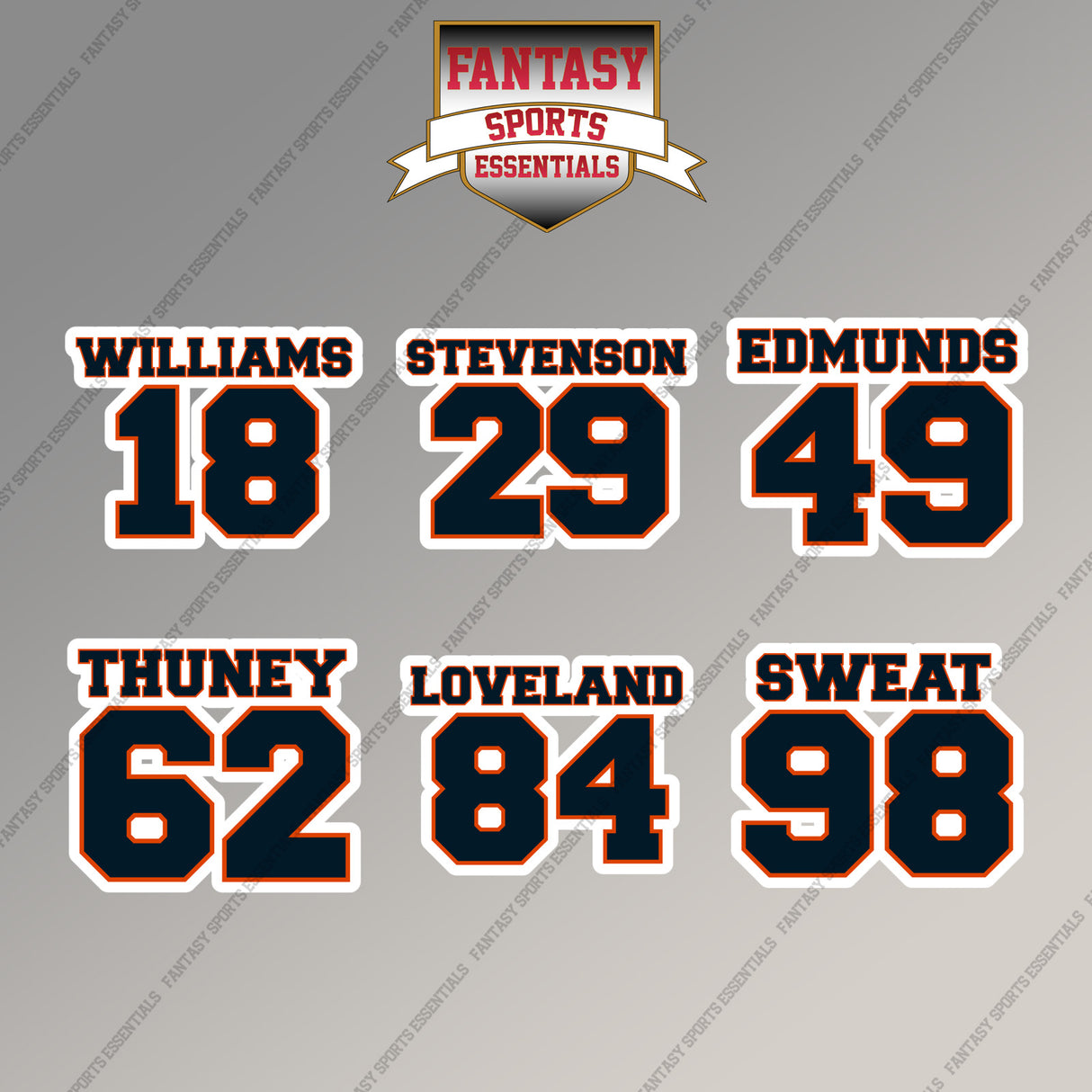 Chicago Bears 2025 Name and Number Magnets (Choose Your Player) Page 2