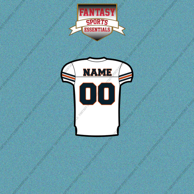 Chicago Bears Personalized Current Away Jersey Car Decals