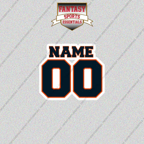 Chicago Bears Personalized Current Name and Number Glossy Stickers