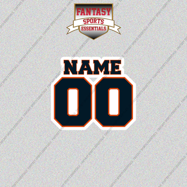 Chicago Bears Personalized Current Name and Number Glossy Stickers