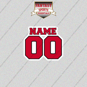 Chicago Blackhawks Personalized Current Name and Number Glossy Stickers