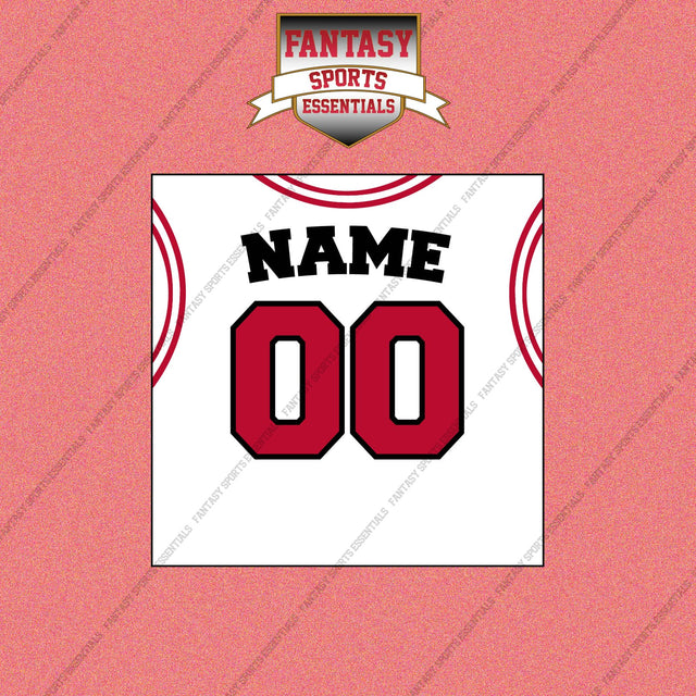 Chicago Bulls Personalized Current Away Jersey Wall Art Prints
