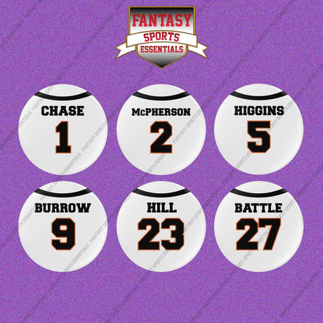 Cincinnati Bengals 2025 Away Jersey Button Pins (Choose Your Player) Page 1