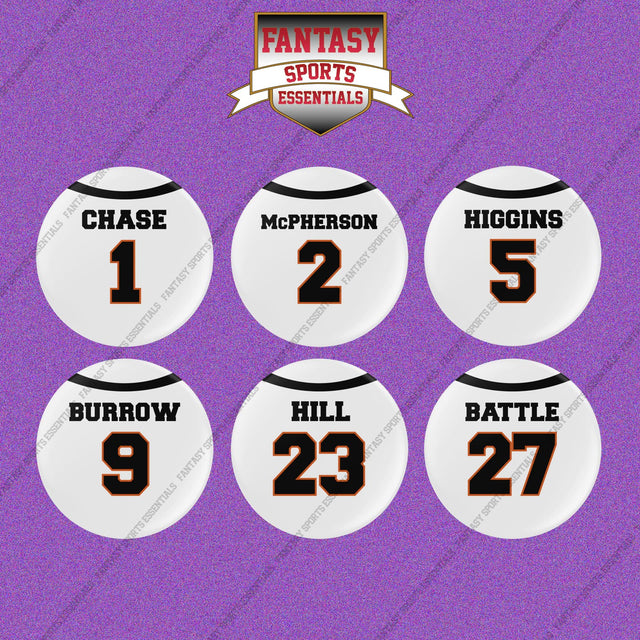 Cincinnati Bengals 2025 Away Jersey Button Pins (Choose Your Player) Page 1