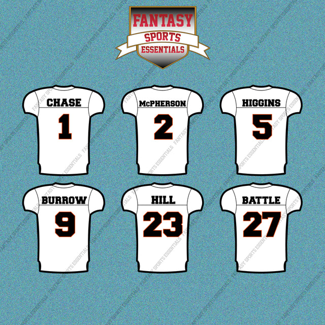 Cincinnati Bengals 2025 Away Jersey Car Decals (Choose Your Player) Page 1