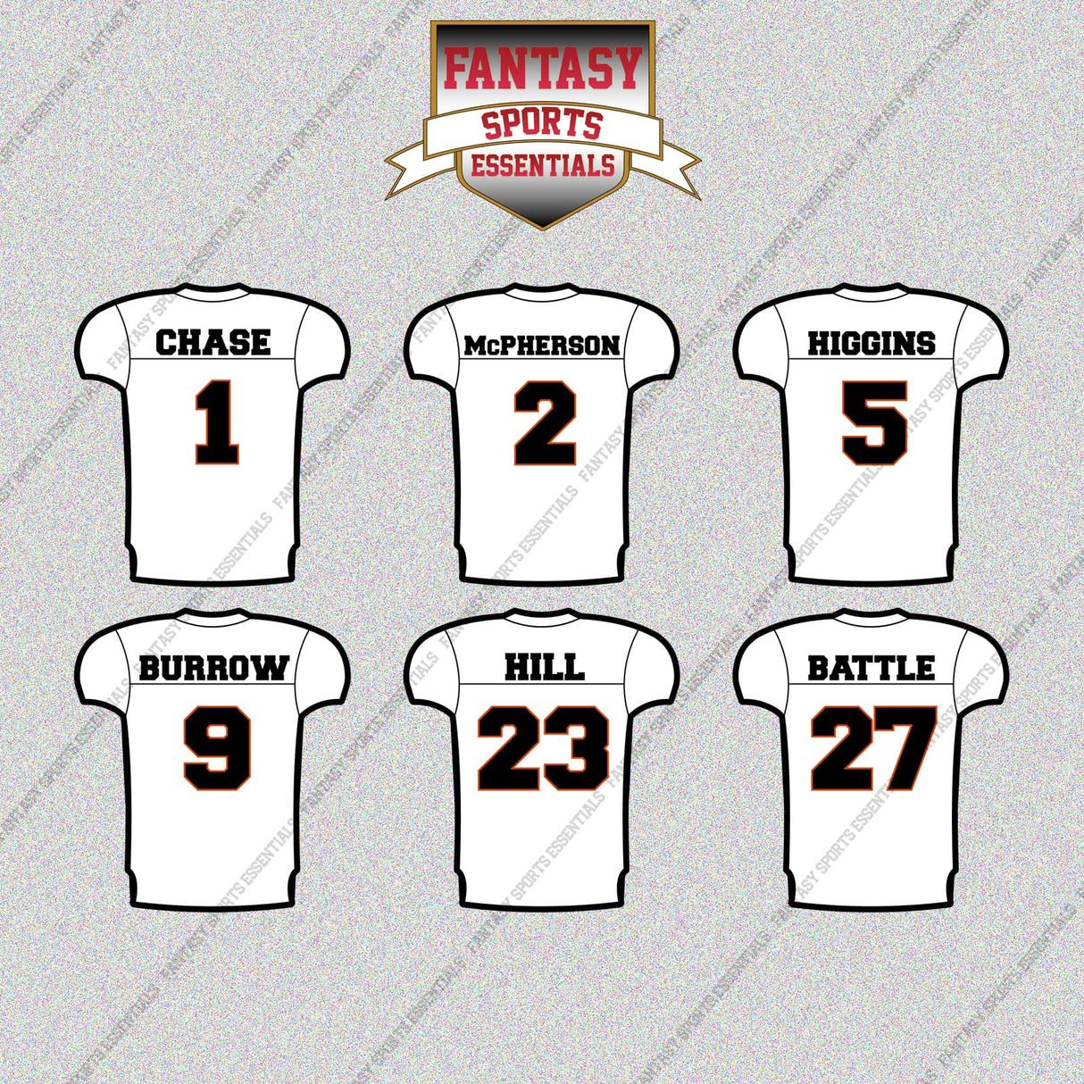 Cincinnati Bengals 2025 Away Jersey Glossy Stickers (Choose Your Player) Page 1