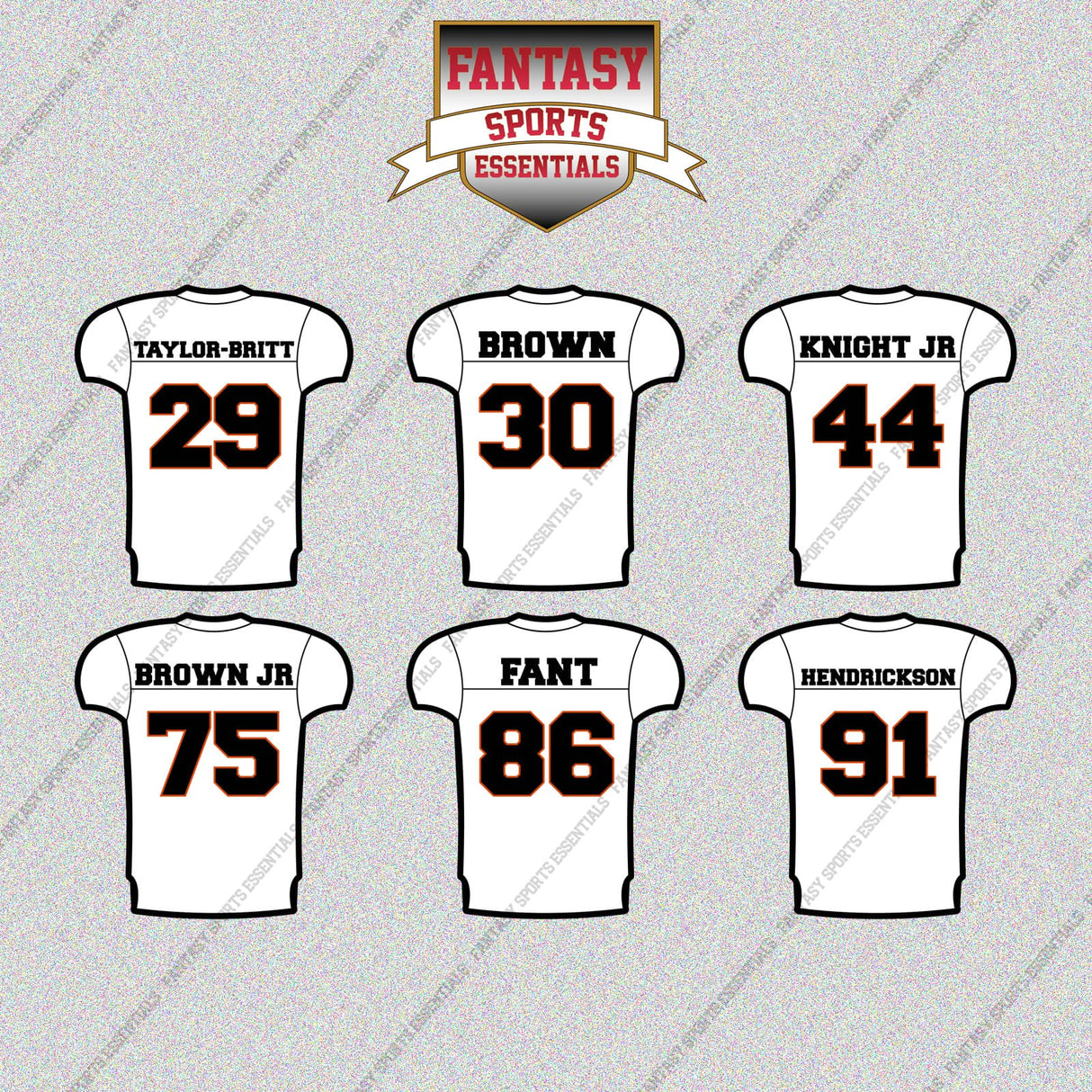 Cincinnati Bengals 2025 Away Jersey Glossy Stickers (Choose Your Player) Page 2