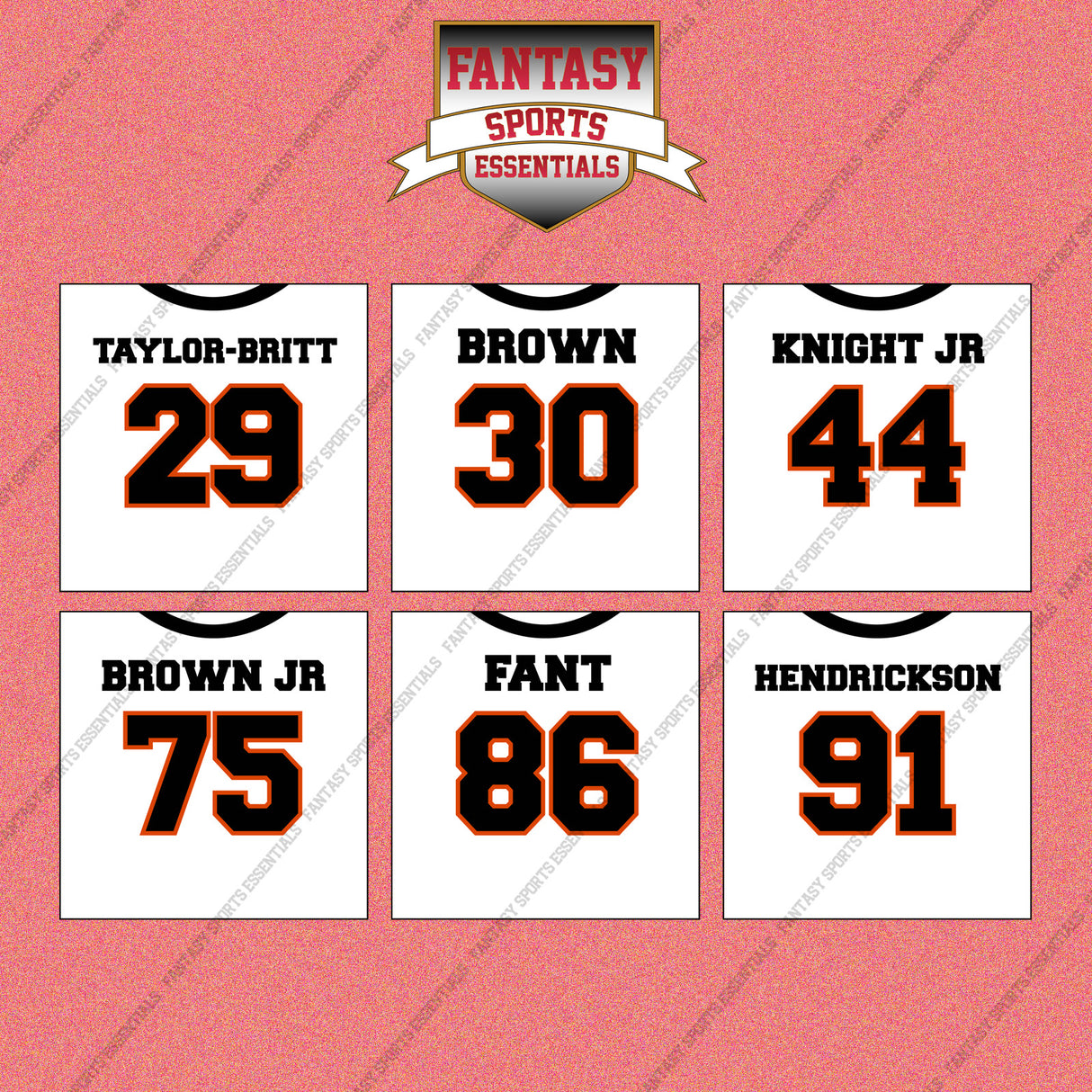 Cincinnati Bengals 2025 Away Jersey Wall Art Prints (Choose Your Player) Page 2