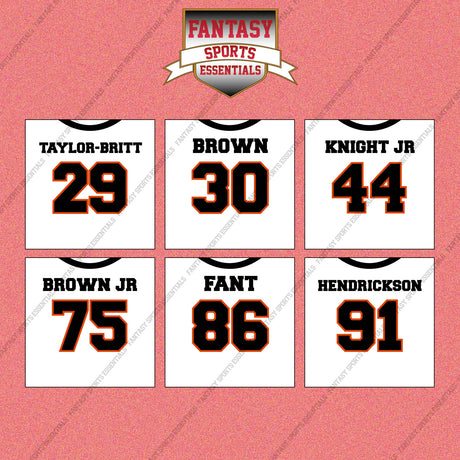 Cincinnati Bengals 2025 Away Jersey Wall Art Prints (Choose Your Player) Page 2
