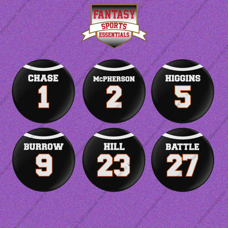 Cincinnati Bengals 2025 Home Jersey Button Pins (Choose Your Player) Page 1