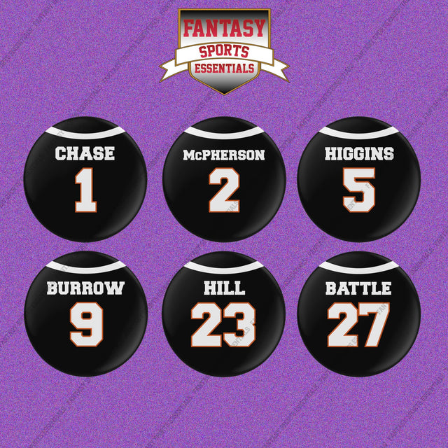Cincinnati Bengals 2025 Home Jersey Button Pins (Choose Your Player) Page 1
