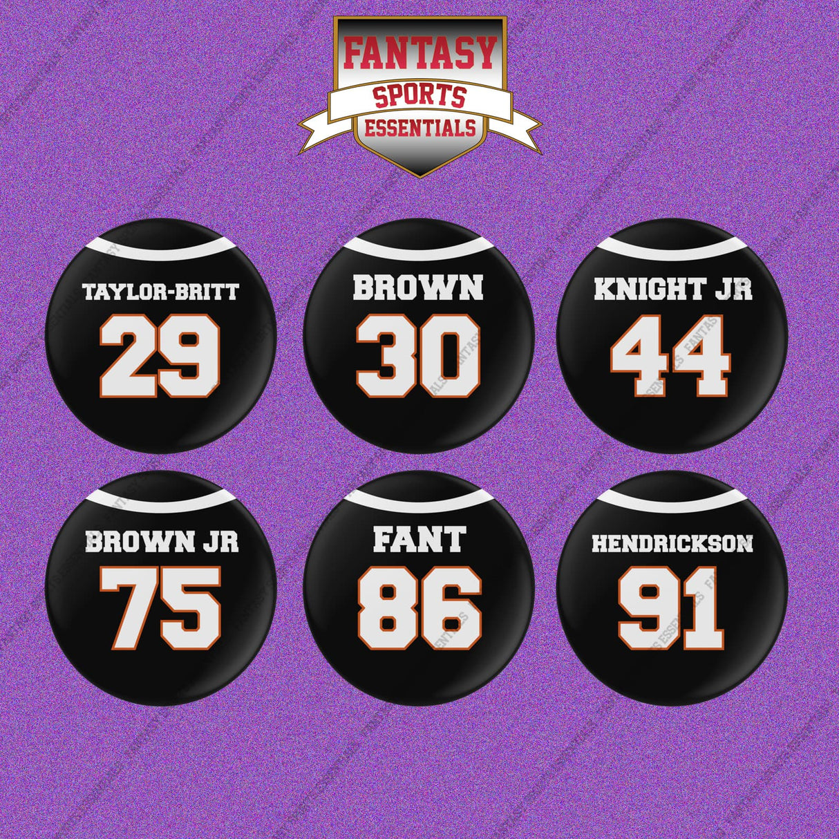 Cincinnati Bengals 2025 Home Jersey Button Pins (Choose Your Player) Page 2