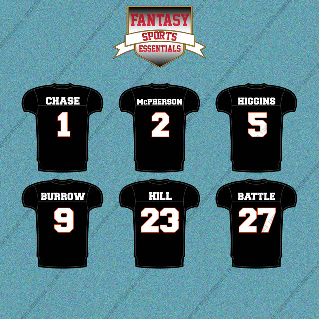 Cincinnati Bengals 2025 Home Jersey Car Decals (Choose Your Player) Page 1