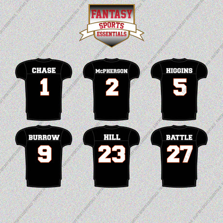 Cincinnati Bengals 2025 Home Jersey Glossy Stickers (Choose Your Player) Page 1