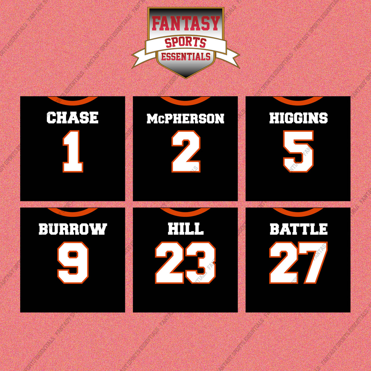 Cincinnati Bengals 2025 Home Jersey Wall Art Prints (Choose Your Player) Page 1