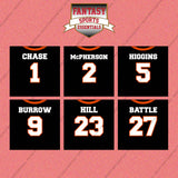 Cincinnati Bengals 2025 Home Jersey Wall Art Prints (Choose Your Player) Page 1