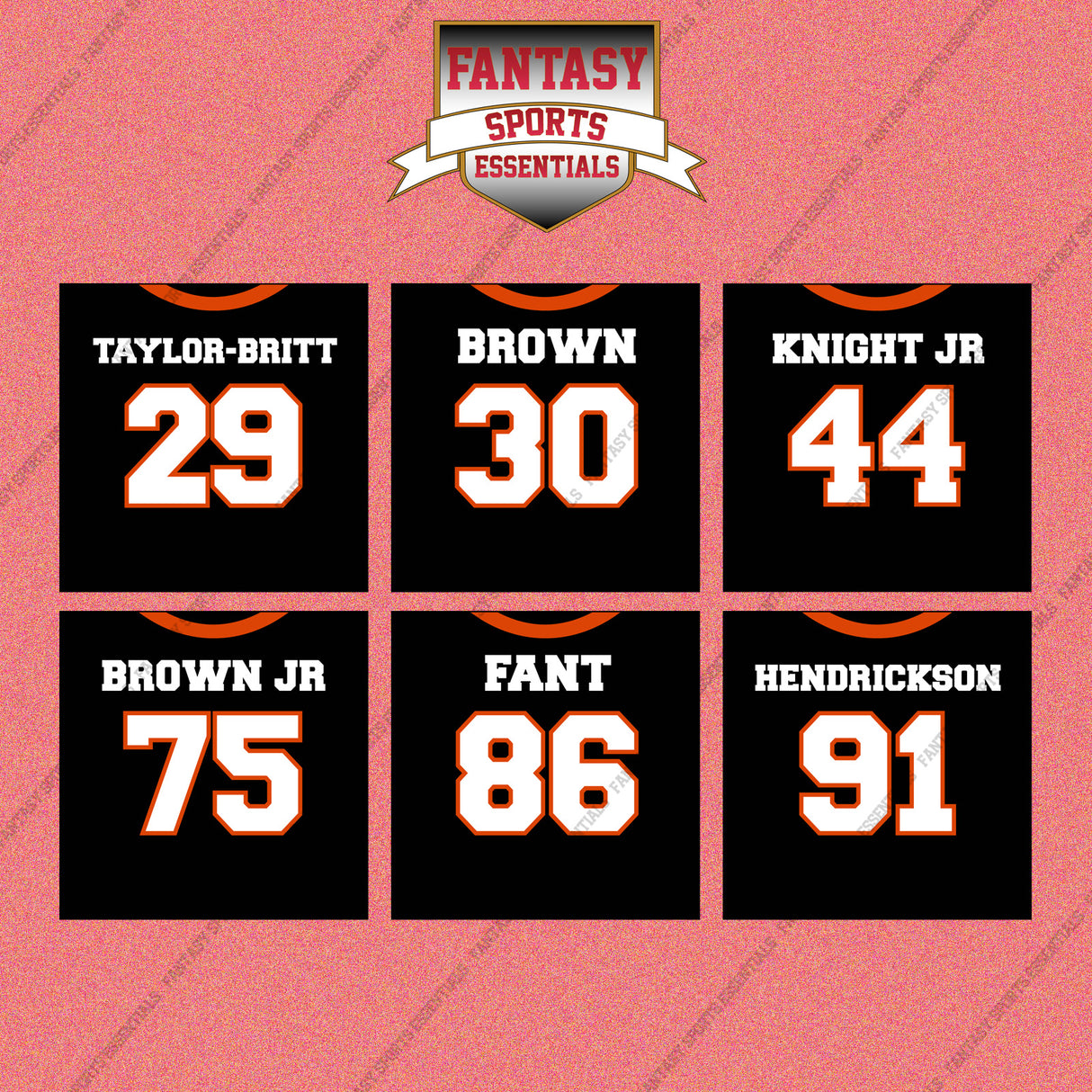 Cincinnati Bengals 2025 Home Jersey Wall Art Prints (Choose Your Player) Page 2
