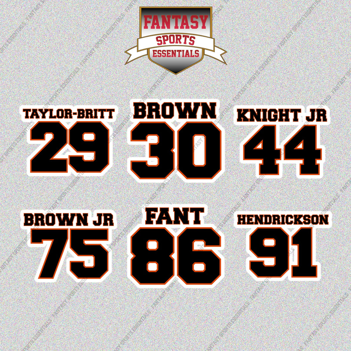 Cincinnati Bengals 2025 Name and Number Glossy Stickers (Choose Your Player) Page 2