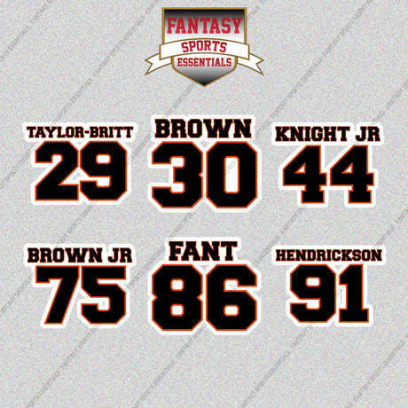 Cincinnati Bengals 2025 Name and Number Glossy Stickers (Choose Your Player) Page 2