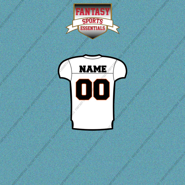 Cincinnati Bengals Personalized Current Away Jersey Car Decals