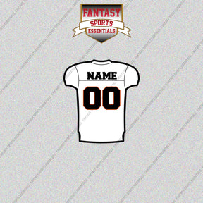 Cincinnati Bengals Personalized Current Away Jersey Glossy Stickers