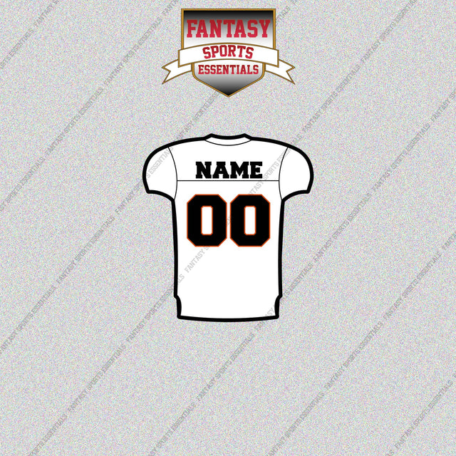 Cincinnati Bengals Personalized Current Away Jersey Glossy Stickers