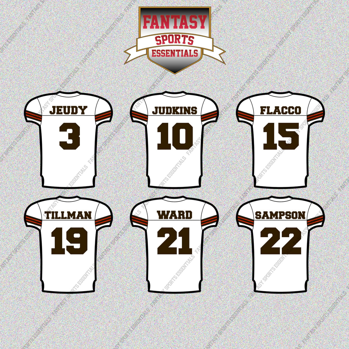 Cleveland Browns 2025 Away Jersey Glossy Stickers (Choose Your Player) Page 1