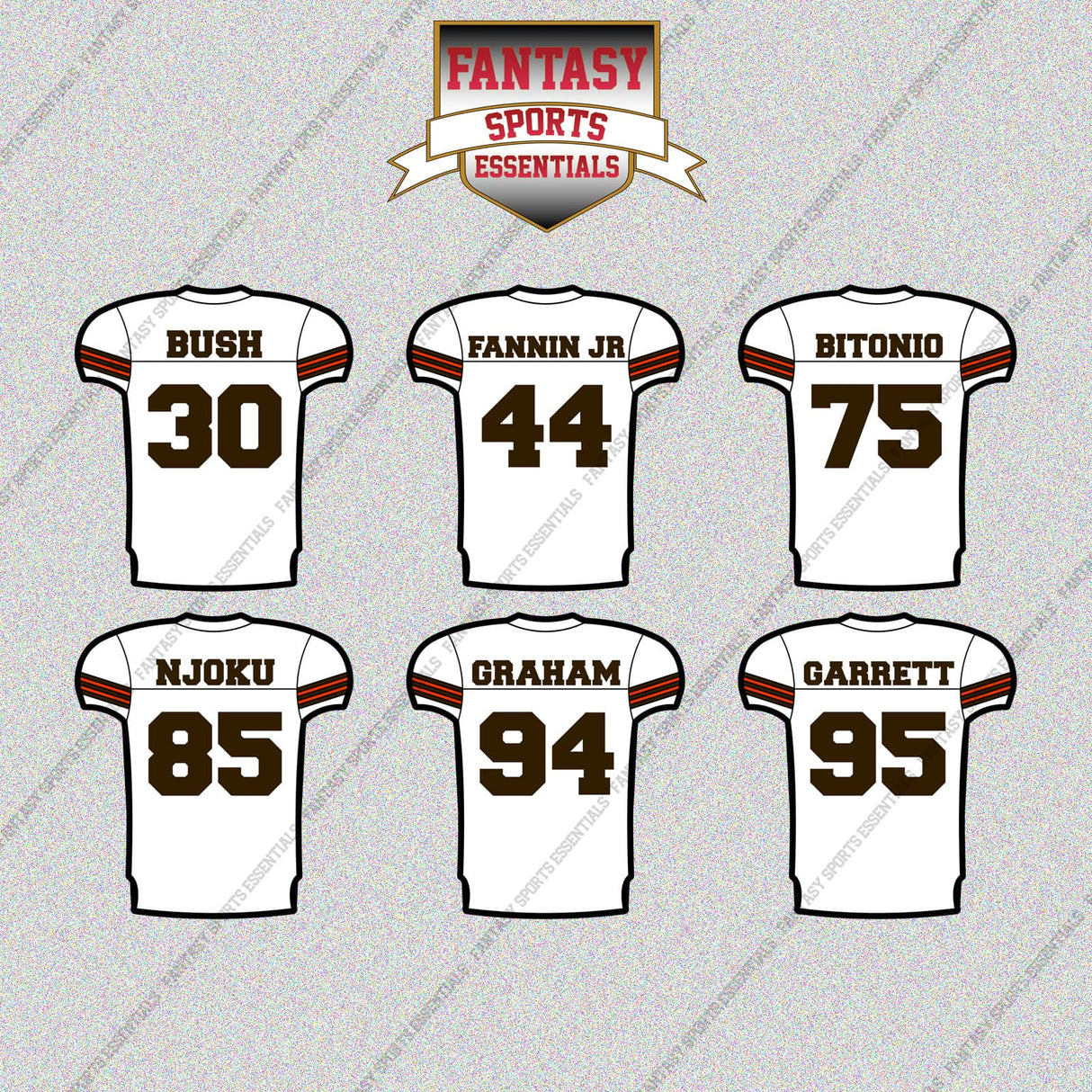 Cleveland Browns 2025 Away Jersey Glossy Stickers (Choose Your Player) Page 2